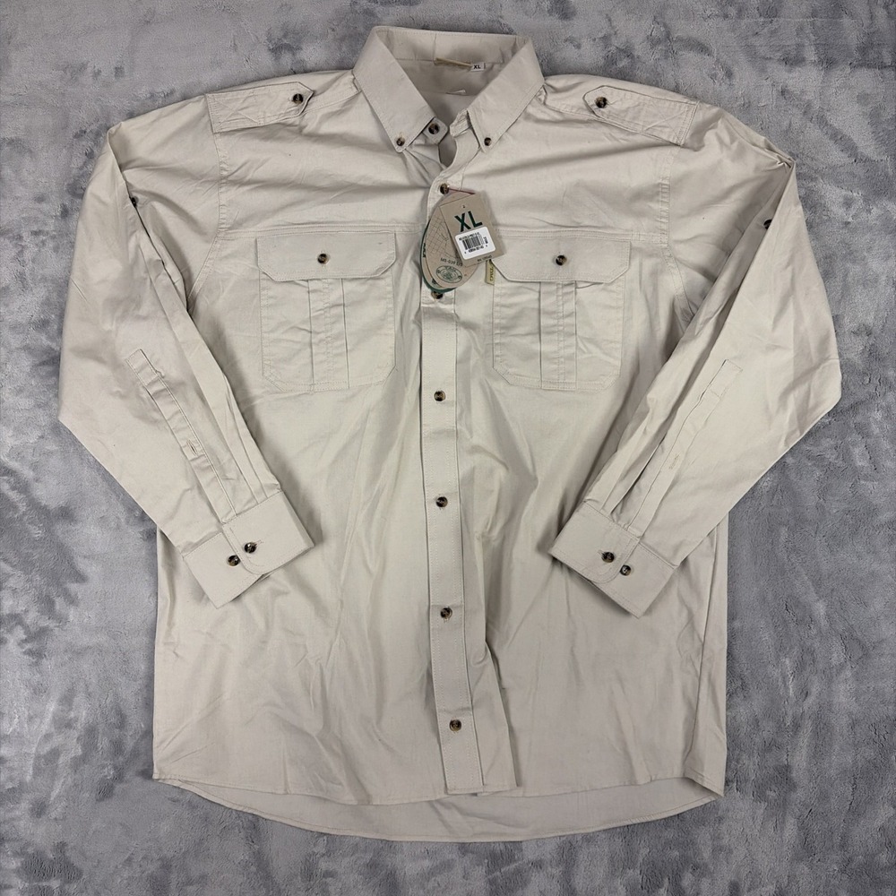 TAG SAFARI Mens Trail Long Sleeve Stone Shirt (MS-039L/S-P867-S) Size XL NWT